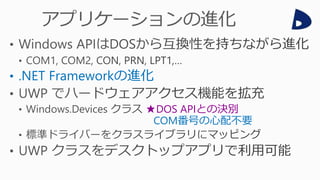 • .NET Frameworkの進化
★DOS APIとの決別
COM番号の心配不要
 