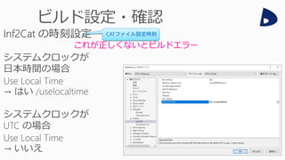 CATファイル設定時刻
これが正しくないとビルドエラー
 
