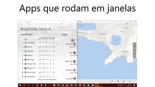 Apps que rodam em janelas
 