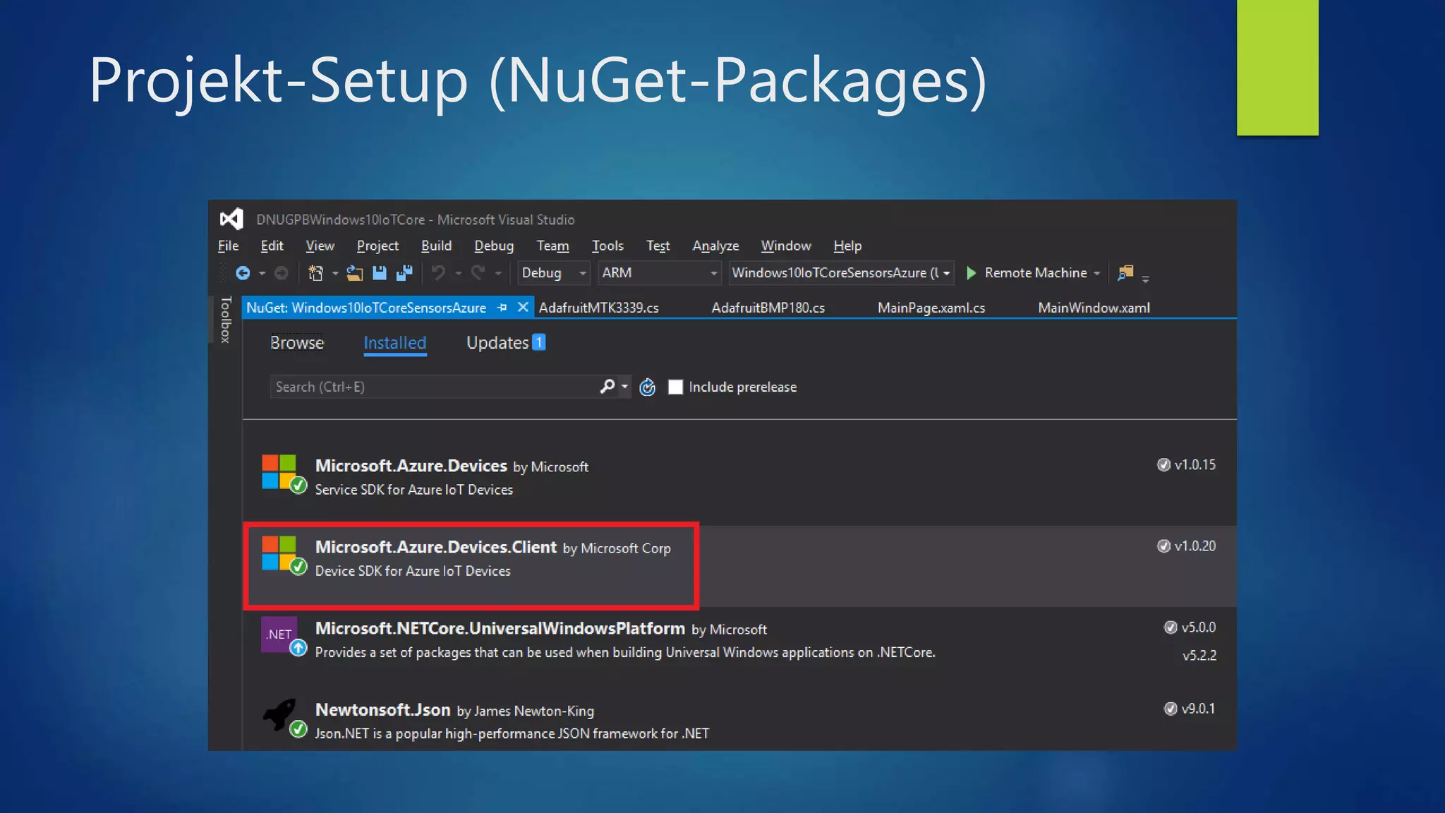 Projekt-Setup (NuGet-Packages)
 