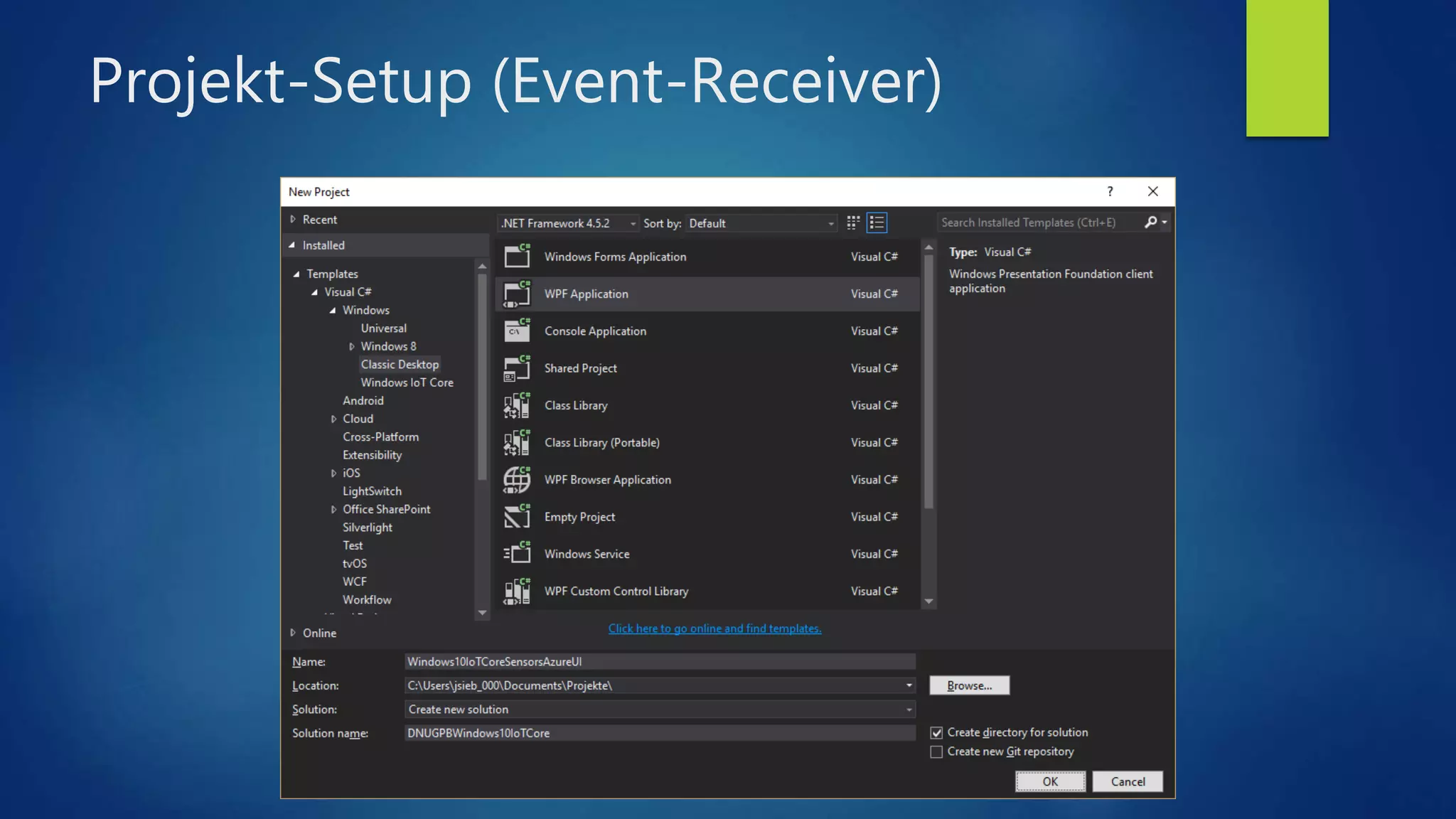 Projekt-Setup (Event-Receiver)
 