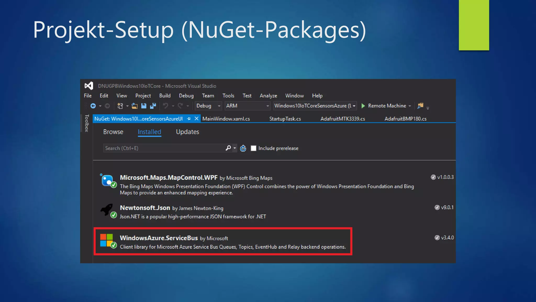 Projekt-Setup (NuGet-Packages)
 