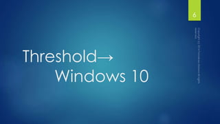 Threshold→ 
Windows 10 
6 
 