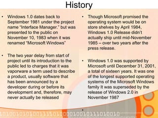 Windows 1.0 The Beginning Of A New Era | PPTX