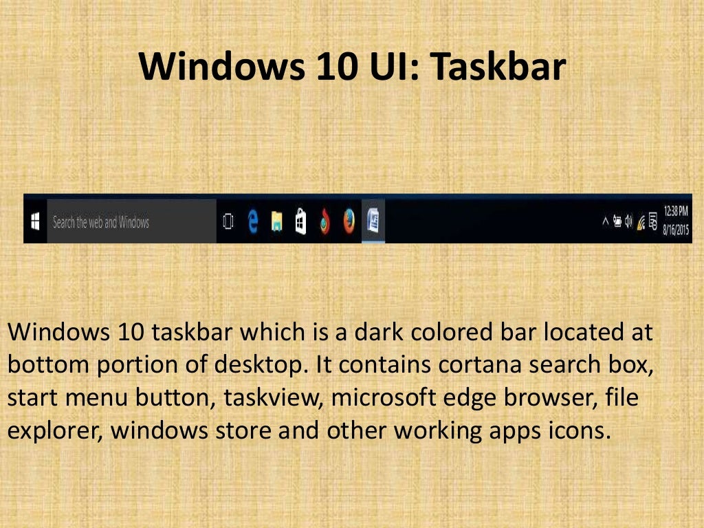Windows 10 Main User Interface (UI)