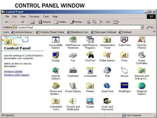 CONTROL PANEL WINDOW 
 