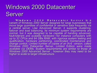 Windows 2000 Presentation | PPT