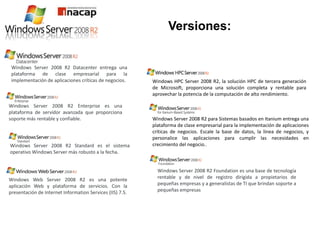 Windows 2008 server R2 Aspectos Generales | PPTX