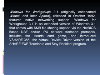 Windows 3.0 And 3.1 | PPT