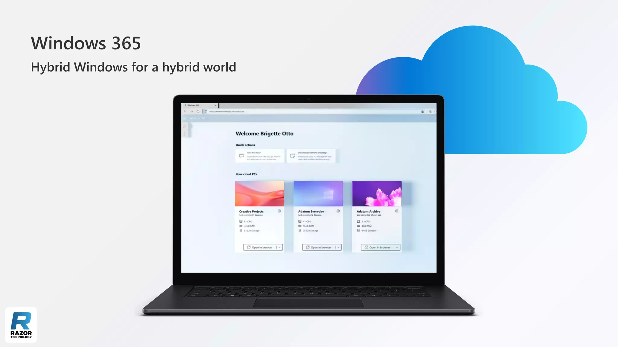 Windows 365
Hybrid Windows for a hybrid world
 