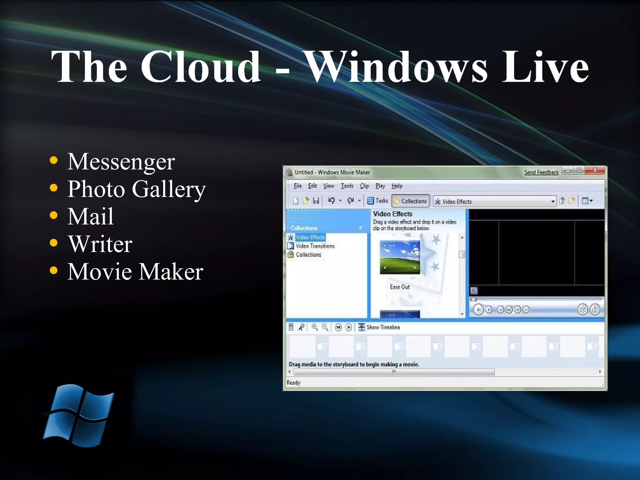 Messenger Photo Gallery Mail Writer  Movie Maker 