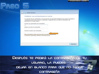 Después te pedirá la contraseña de tu
usuario, la puedes
dejar en blanco para que no tenga
contraseña