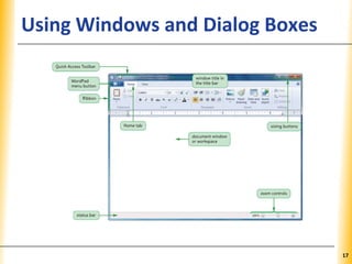 XPXPXPUsing Windows and Dialog Boxes
17
 