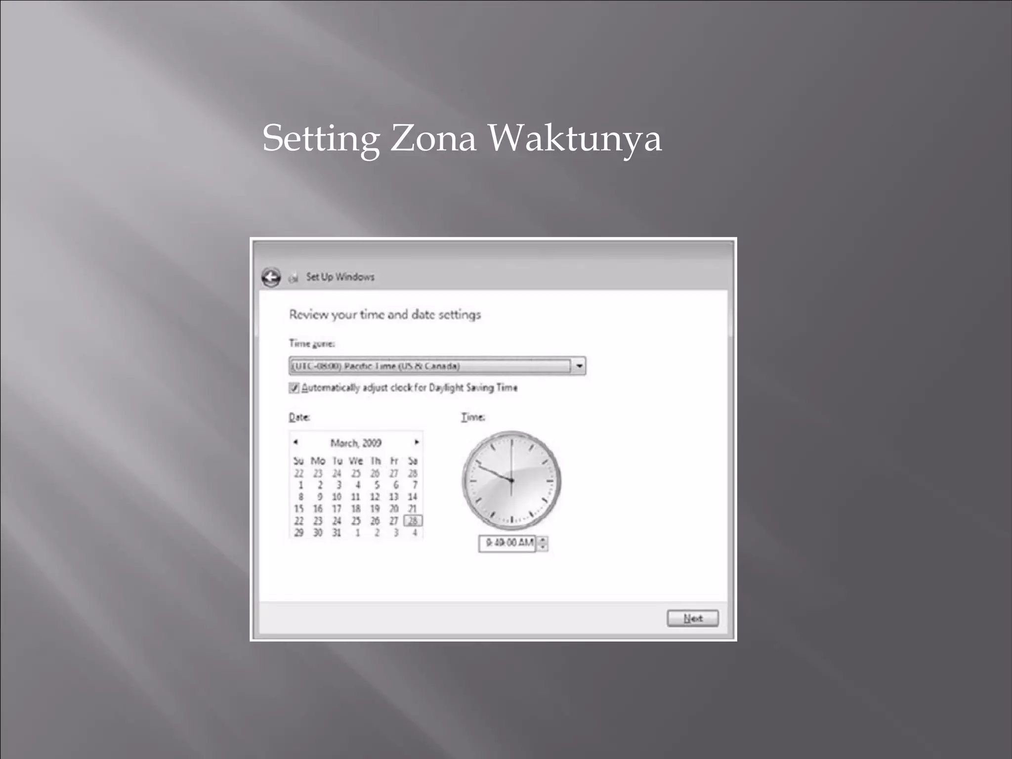 Setting Zona Waktunya 
 