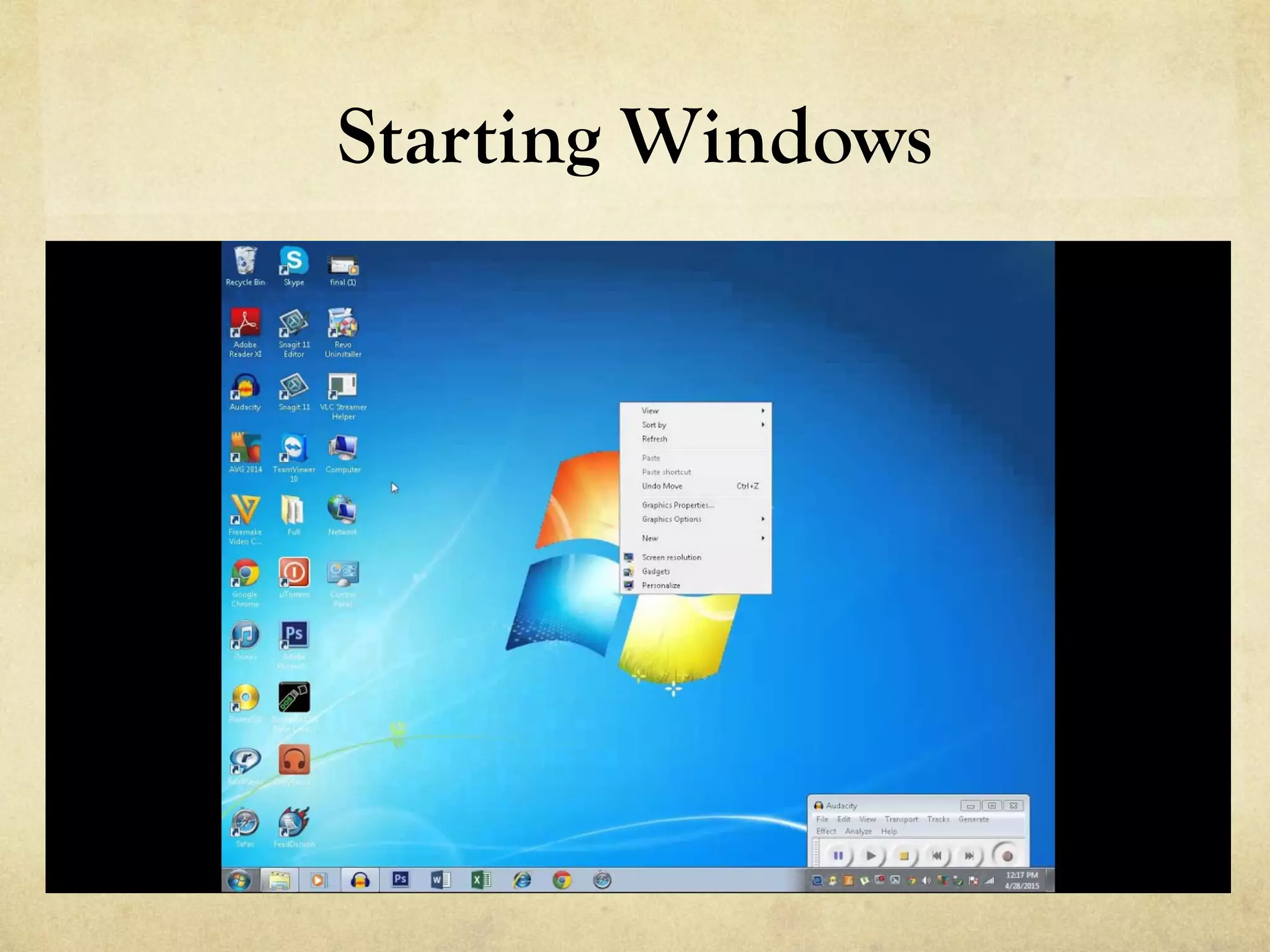 Starting Windows
 