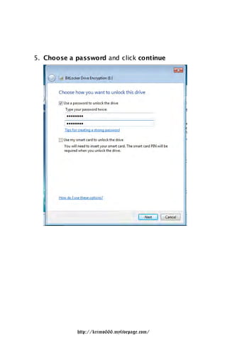 5. Choose a password and click continue




            http://krimo666.mylivepage.com/
 