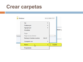 Crear carpetas
 