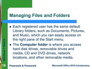 Windows 7 basics | PPTX