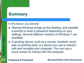 Windows 7 basics | PPTX