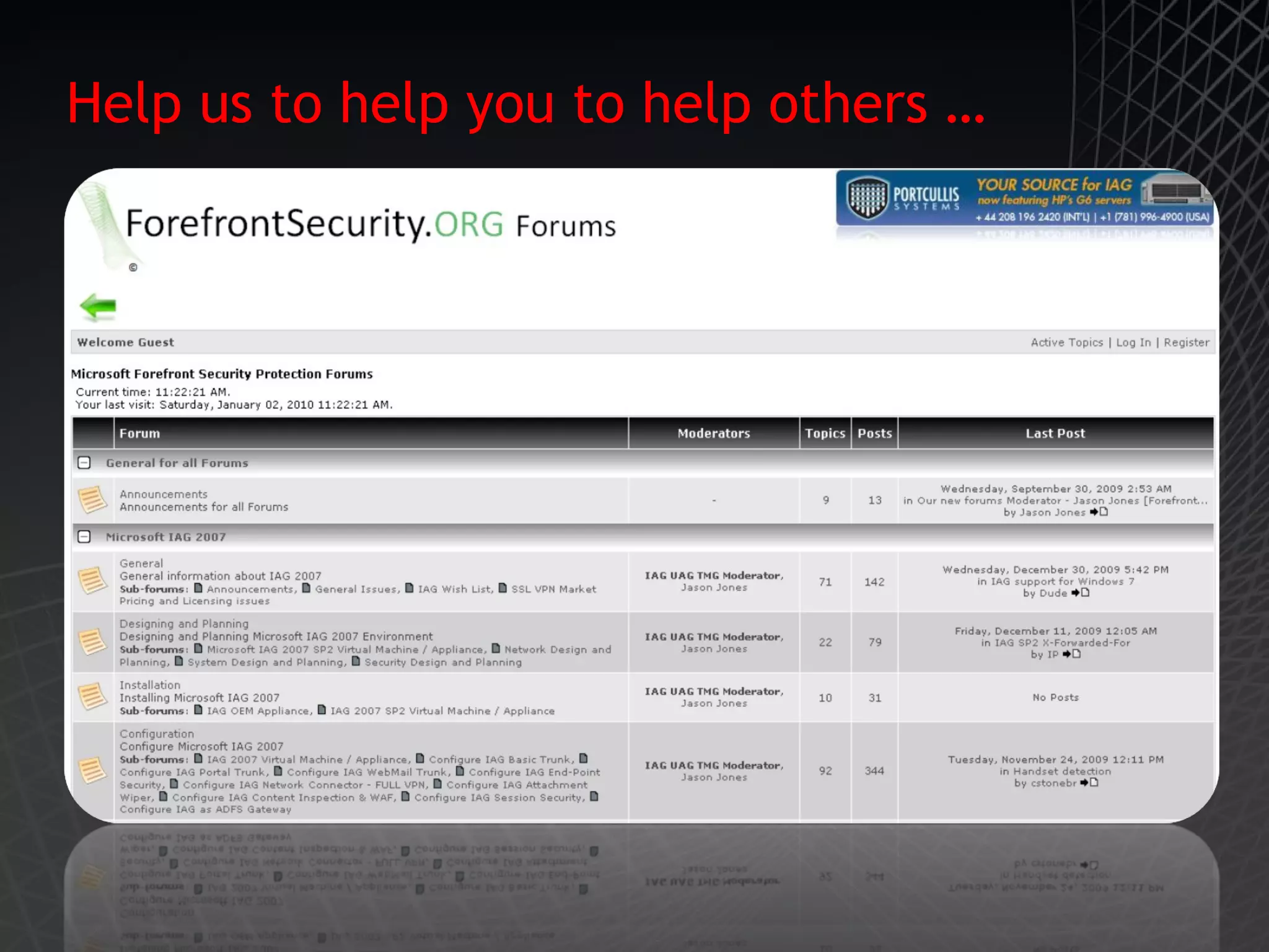 Help us to help you to help others … 