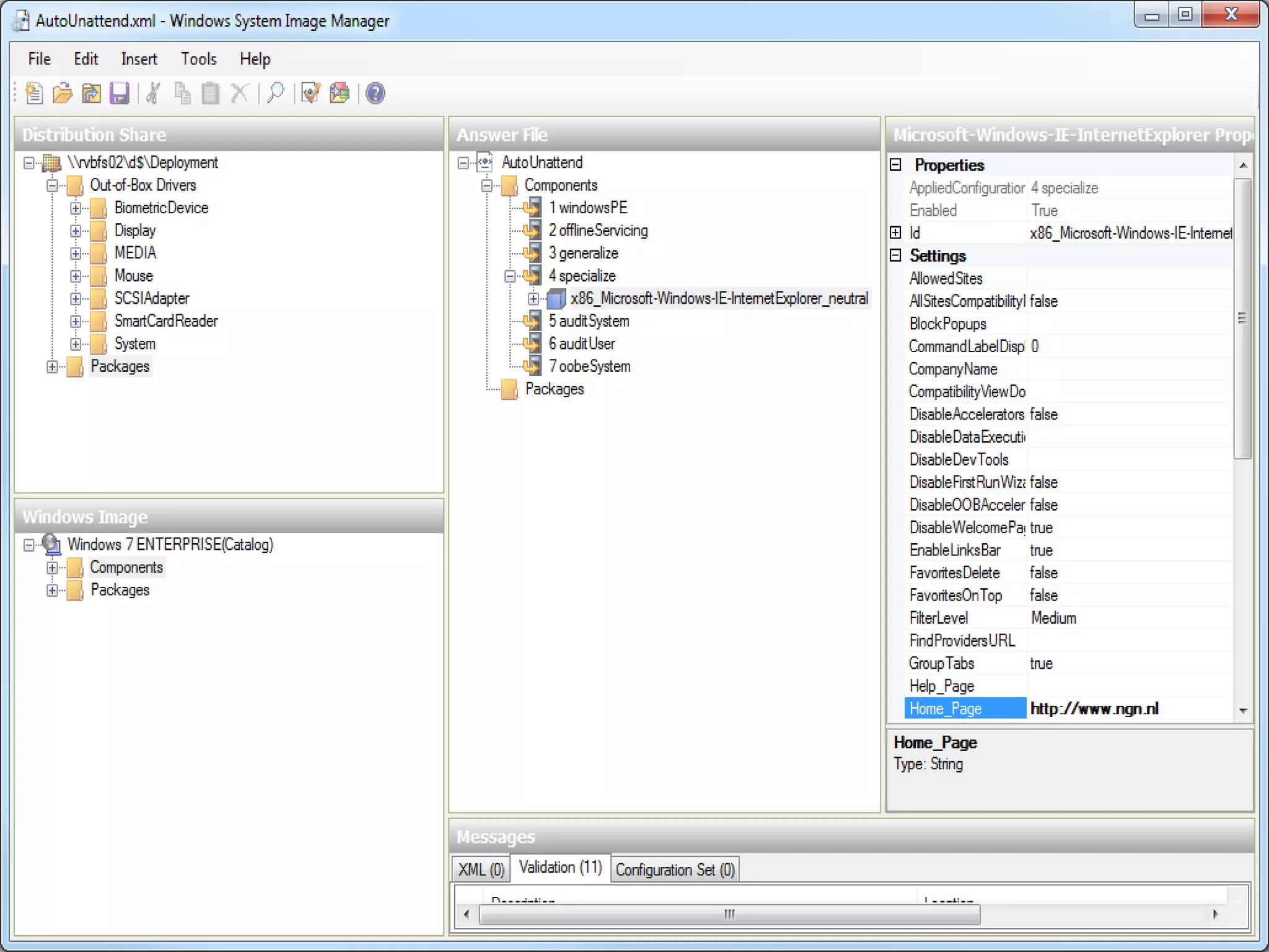Passes - offlineServicingApplies updates to a Windows 7 image. Also applies packages, including software fixes, language packs, and other security updates.