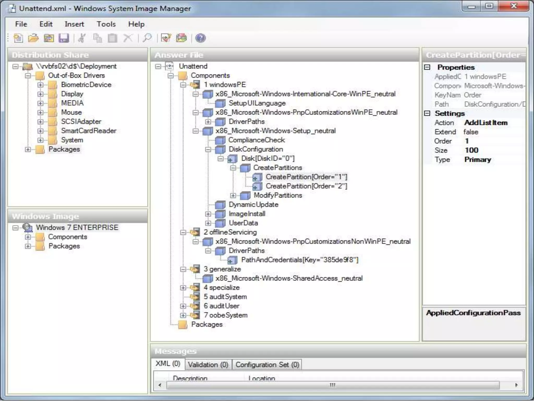Passes - generalizeThe generalize pass runs only if you run sysprep/generalize. In this pass, you can minimally configure Windows 7 as well as configure other settings that must persist on your master image. The sysprep /generalize command removes system-specific information. For example, the unique SID and other hardware-specific settings are removed from the image.
