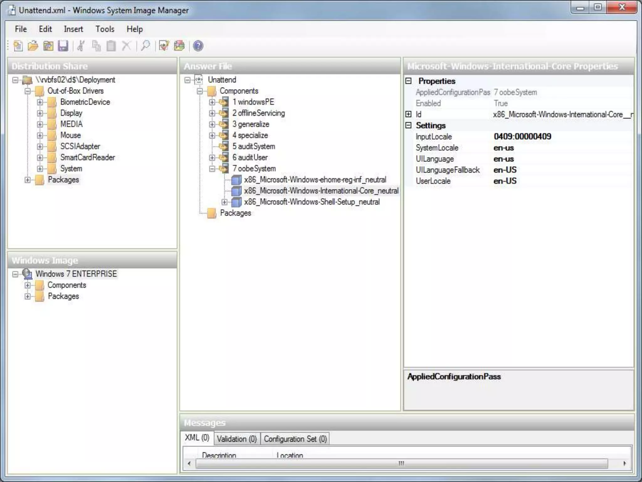 Passes - specializeCreates and applies system-specific information. For example, you can configure:network settingsinternational settingsdomain information.