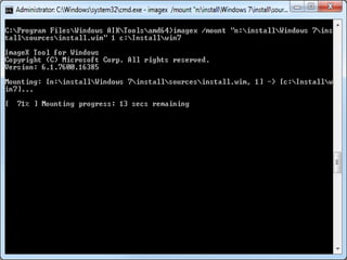 Microsoft Windows Imaging (WIM)The WIM image format also lets you store multiple images within one actual file. For example, Microsoft can ship multiple SKUs in one WIM image file. You store images with and without core applications in a single image file.Also, you can mark one of the images as bootable, allowing you to start a computer from a disk image contained in a WIM file.