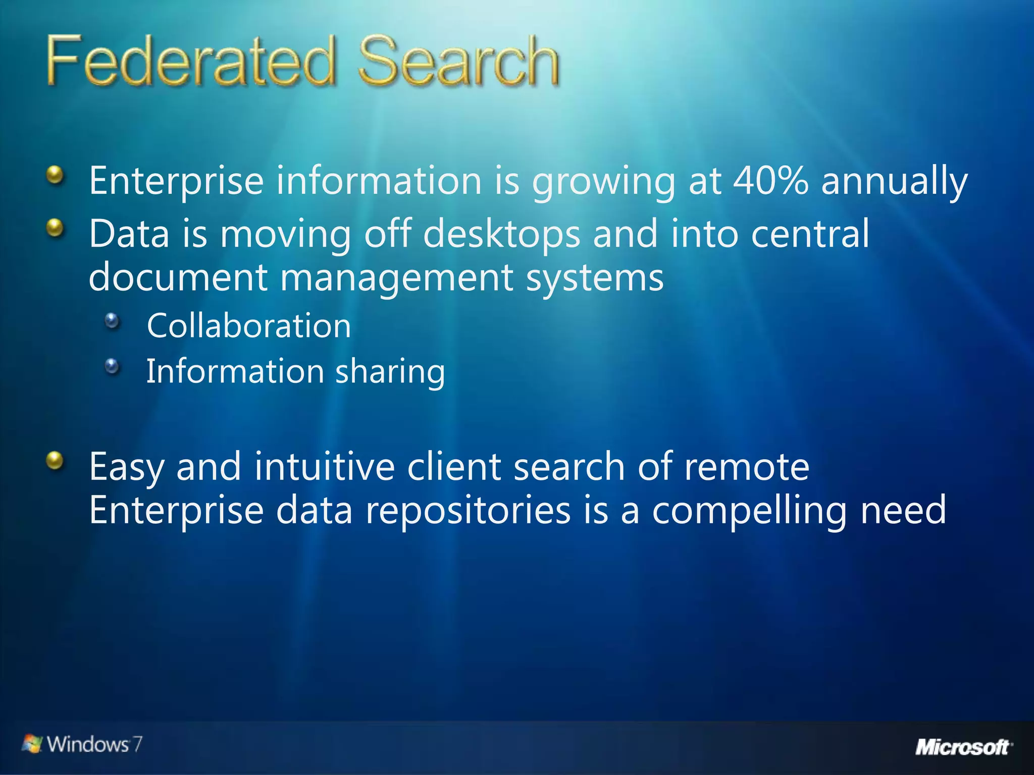 Windows 7 Developer Overview