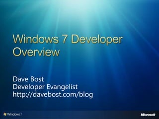 Dave Bost
Developer Evangelist
http://davebost.com/blog
 