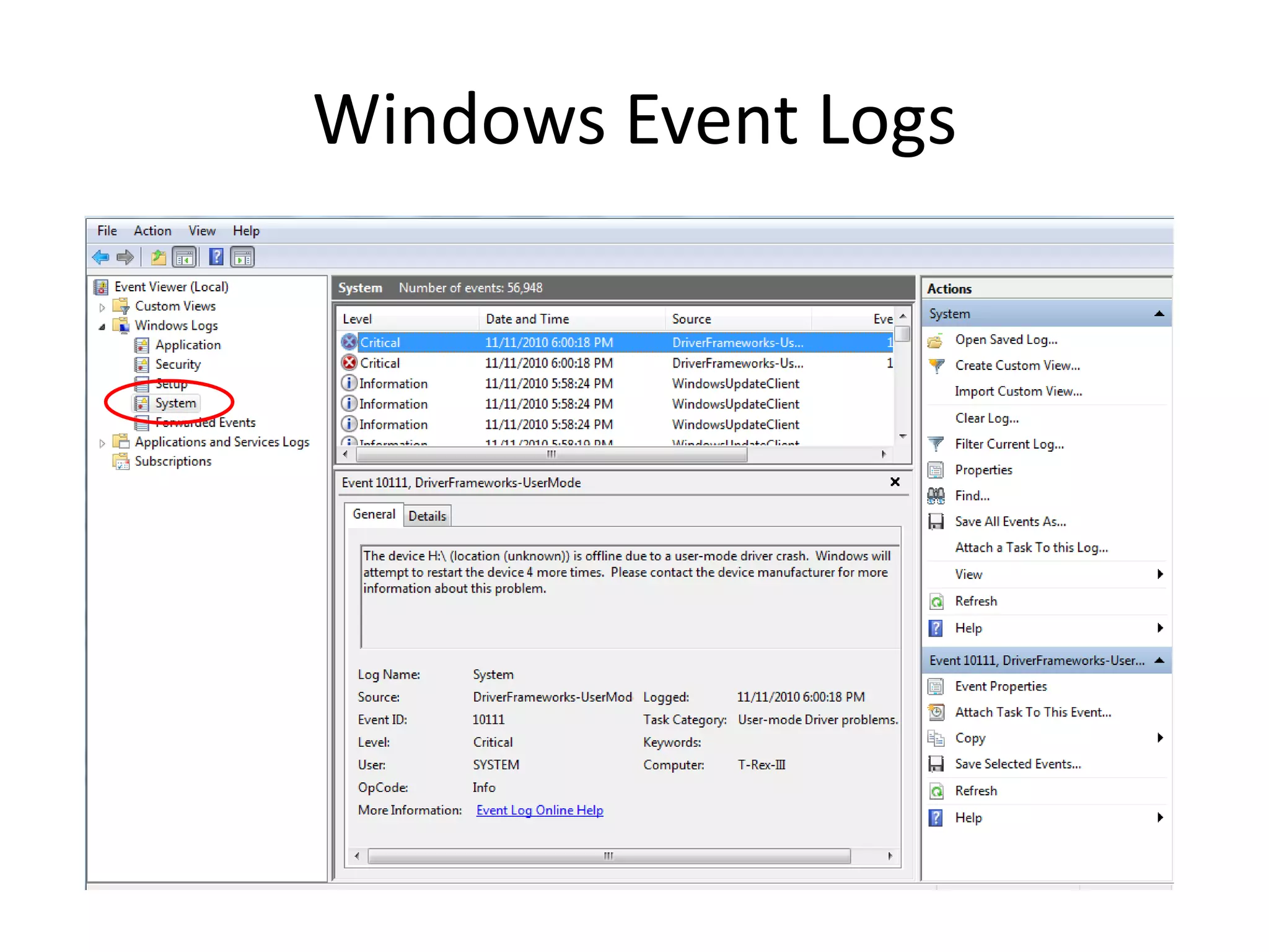 Windows Event Logs
 