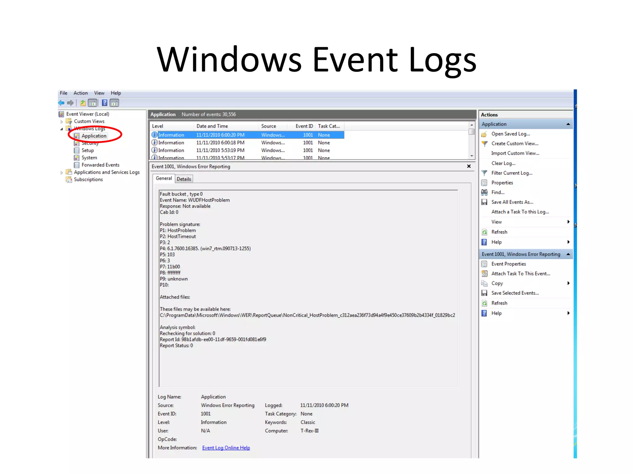 Windows Event Logs
 
