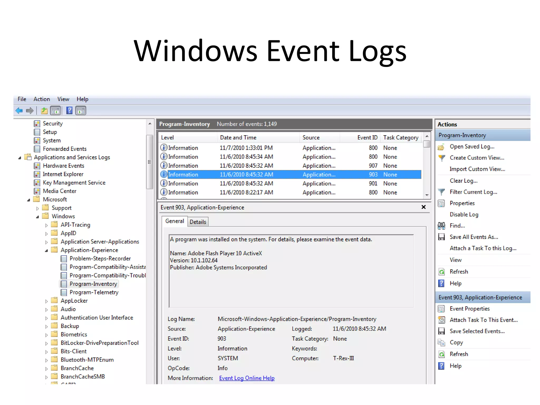 Windows Event Logs
 