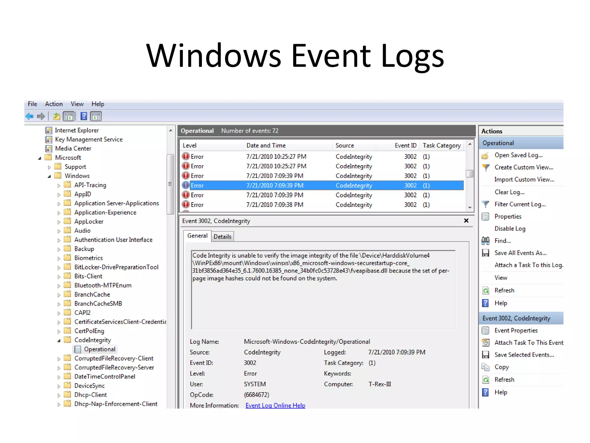 Windows Event Logs
 