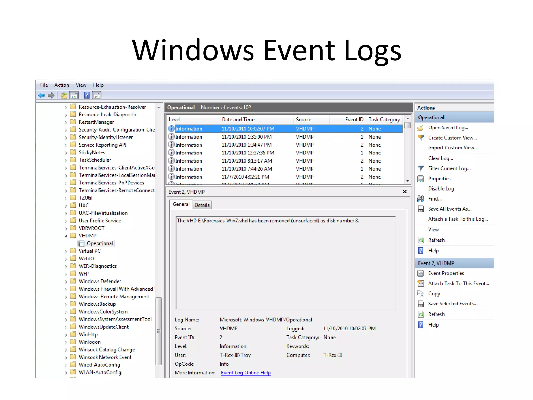 Windows Event Logs
 