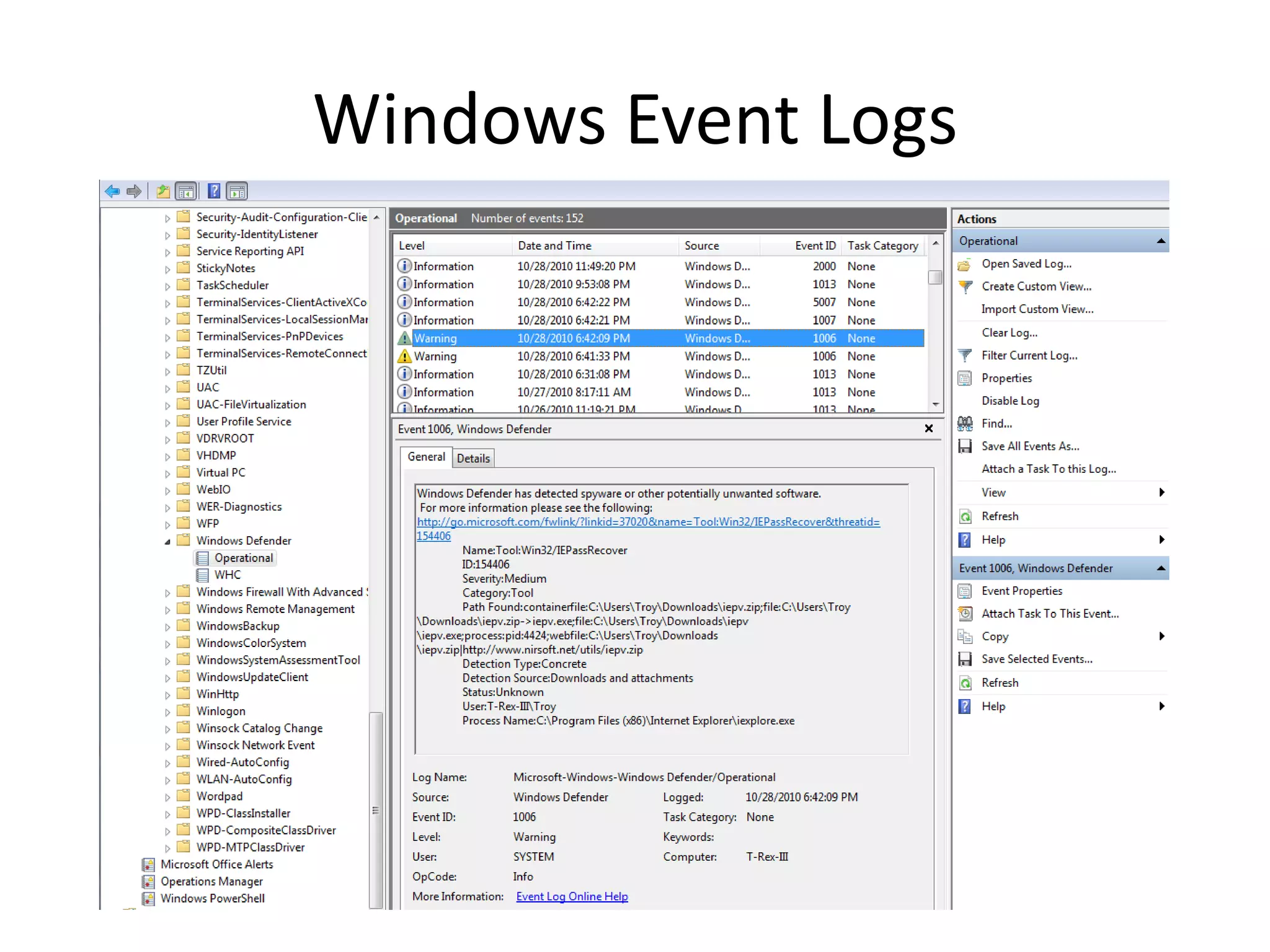 Windows Event Logs
 