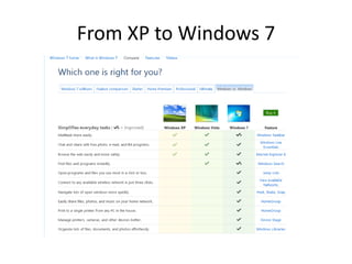 From XP to Windows 7
 