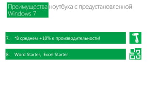 7.   *В среднем +10% к производительности!


8.   Word Starter, Excel Starter
 