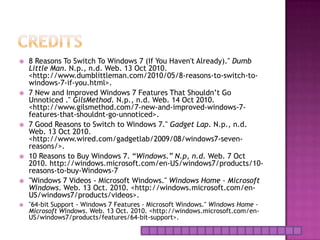 Mac VS. WindowsMac’s simple and easy use draws in usersOS X Snow leopard = Windows 7UNIX technology provides stability and security
