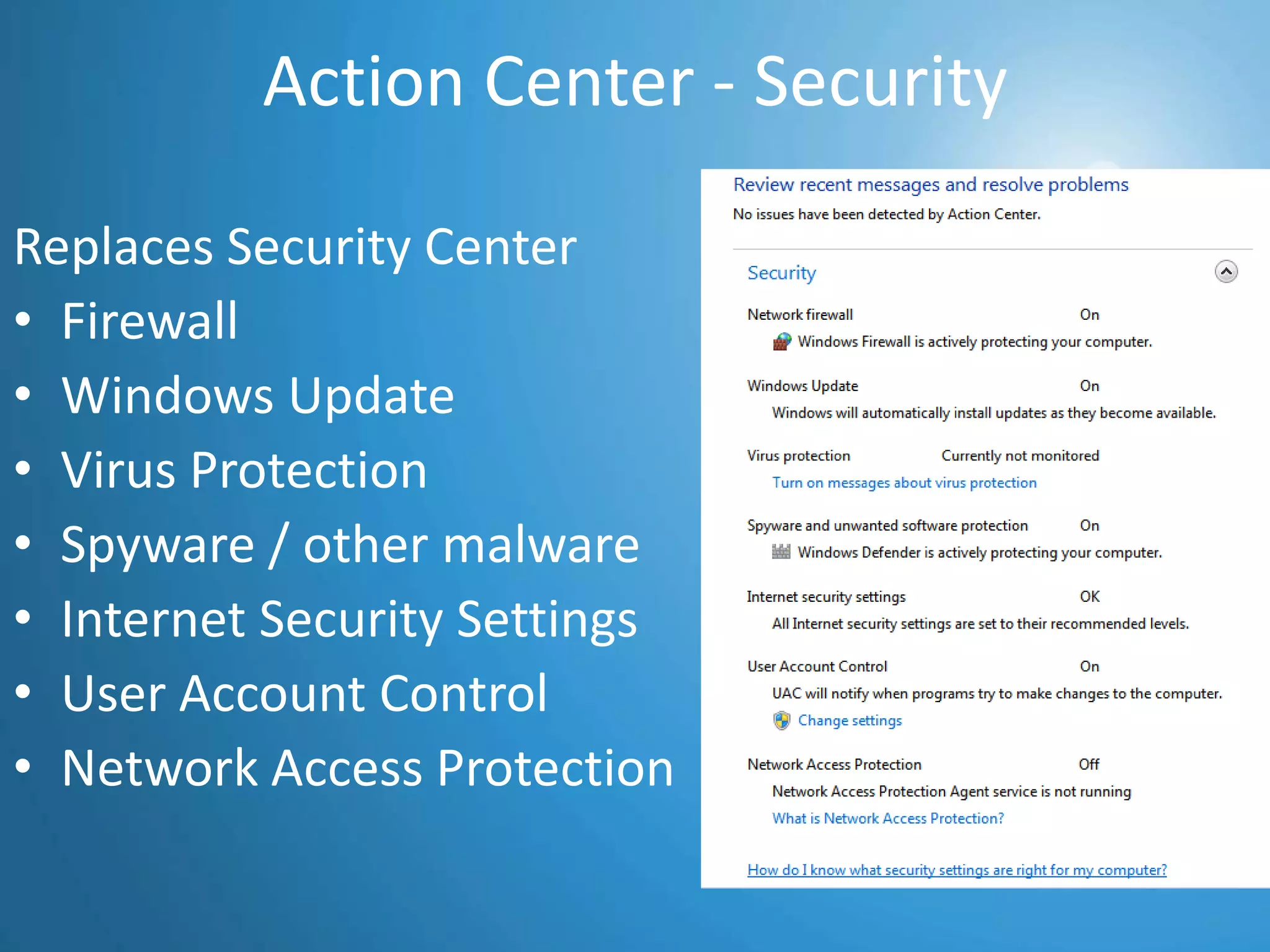 Taskbar – Notifications