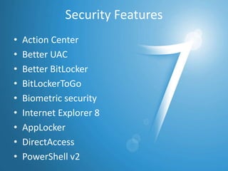 New Desktop FeaturesUser Interface
