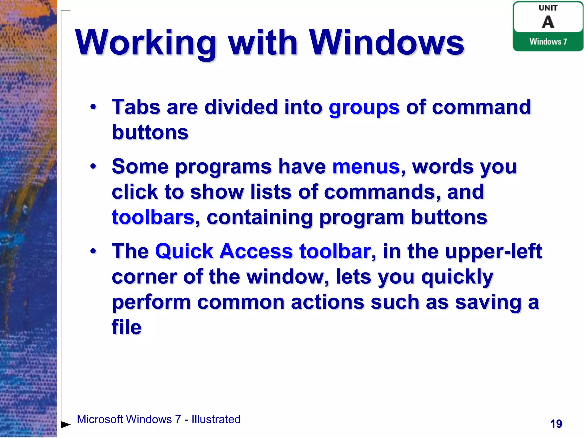 Windows 7 Unit A PPT | PDF