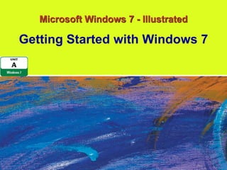Microsoft Windows 7 - Illustrated

Getting Started with Windows 7
 