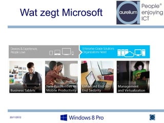 Wat zegt Microsoft




20/11/2012                   12
 