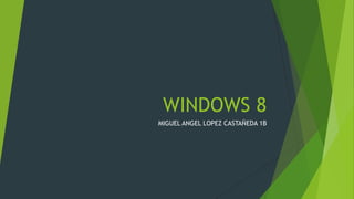 WINDOWS 8
MIGUEL ANGEL LOPEZ CASTAÑEDA 1B
 