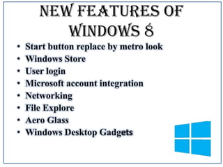 New Features Of
Windows 8

 