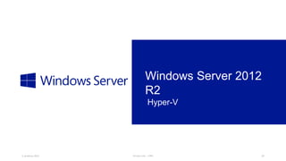 Windows Server 2012
R2
Hyper-V

3. prosinca 2013.

Tomislav Lulić - 3 PRO

20

 