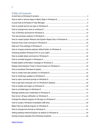 Window 8 Reference Windows 8 | PDF