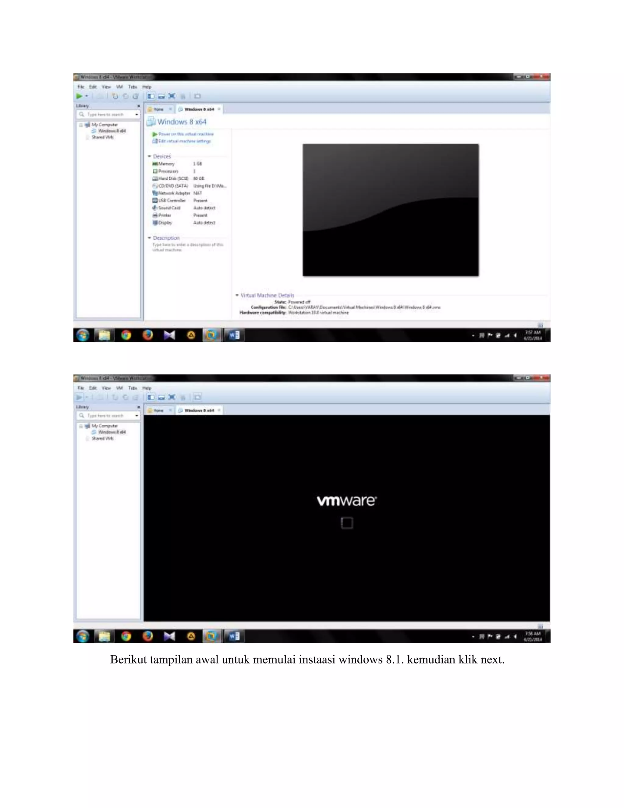Berikut tampilan awal untuk memulai instaasi windows 8.1. kemudian klik next.
 