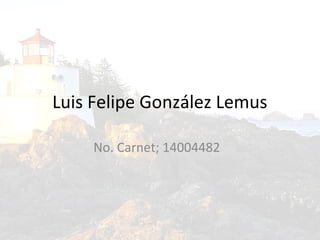 Luis Felipe González Lemus
No. Carnet; 14004482
 